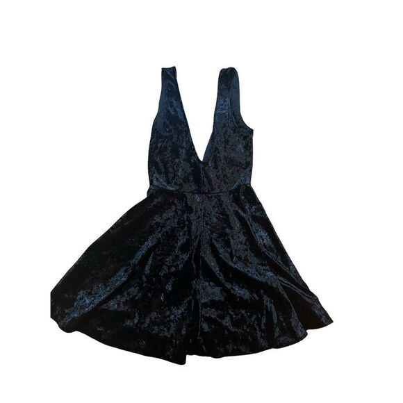 Lulus This Night Black Velvet Backless Skater Dress Sz S - Picture 6 of 12